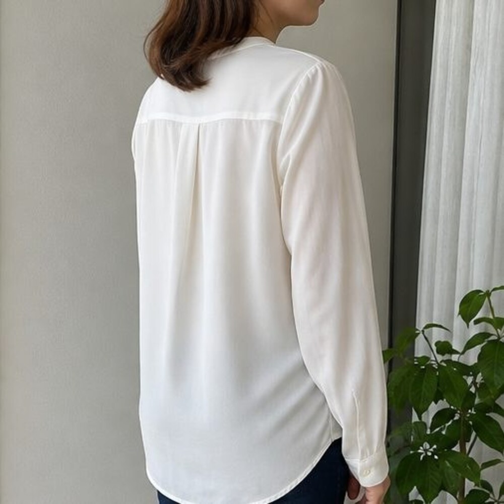 Ivory Button Blouse - Picture 3 of 6